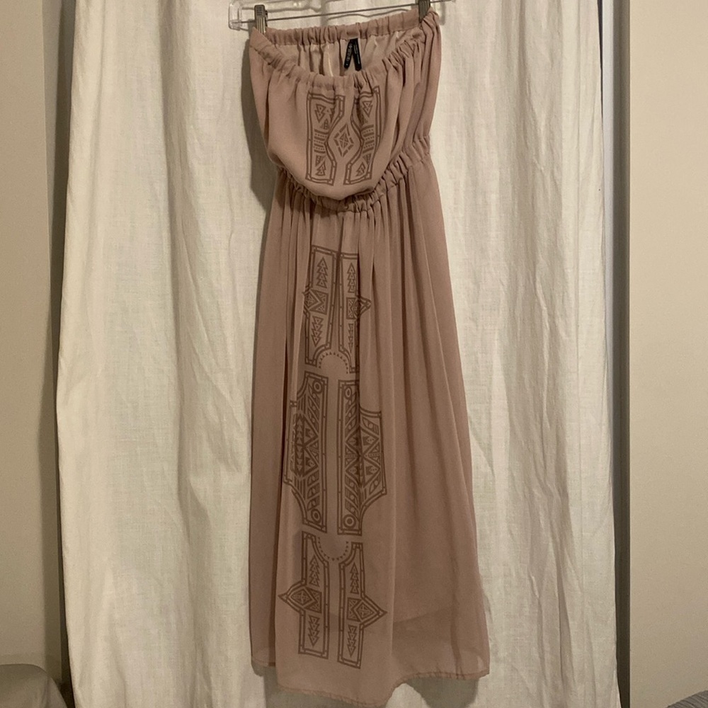 GentleFawn light pink strapless maxi dress size medium